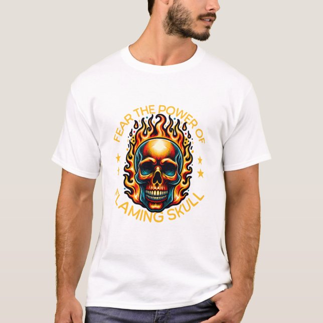 Camiseta Temer el poder del cráneo inflamante (Anverso)