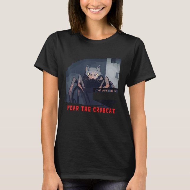 Camiseta Temer la criptozoología del gato cangrejo cribado (Anverso)