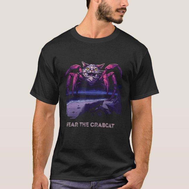Camiseta Temer la criptozoología del gato cangrejo cribado (Anverso)