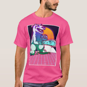 Camiseta Temeroso animal ártico vaporwave 90 Sunset Creepy 