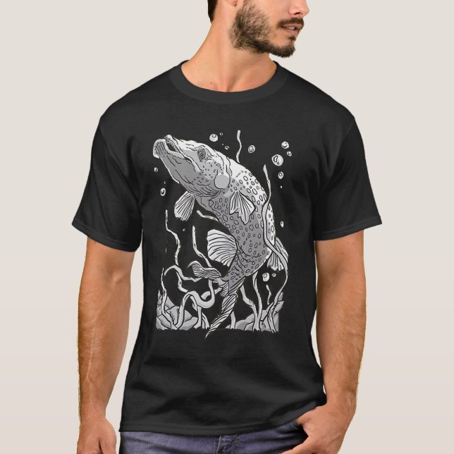 Camiseta Temeroso depredador de peces submarinos (Anverso)
