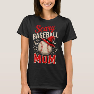 Camiseta Temeroso tema de Halloween para mamá del béisbol