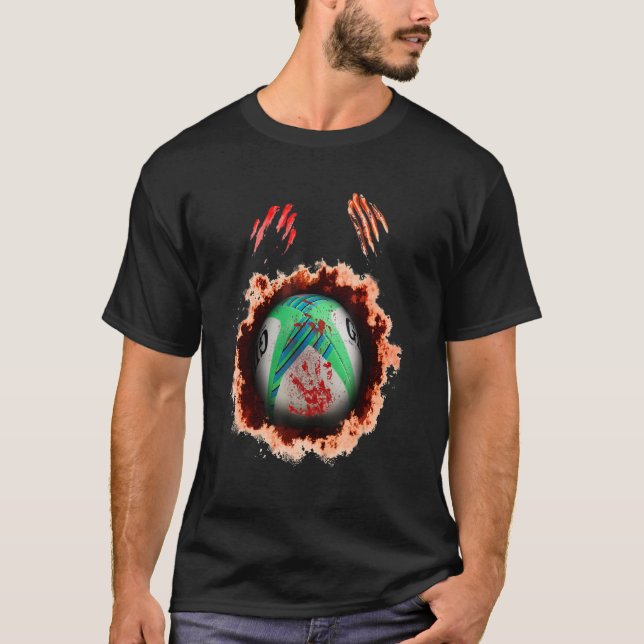 Camiseta temible jugador zombi rugby escalofriante bola de  (Anverso)