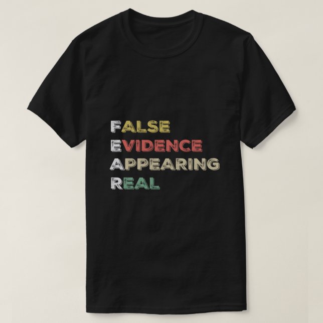 Camiseta TEMOR A Falso Evidencia Apareciendo Real Cristiana (Diseño del anverso)