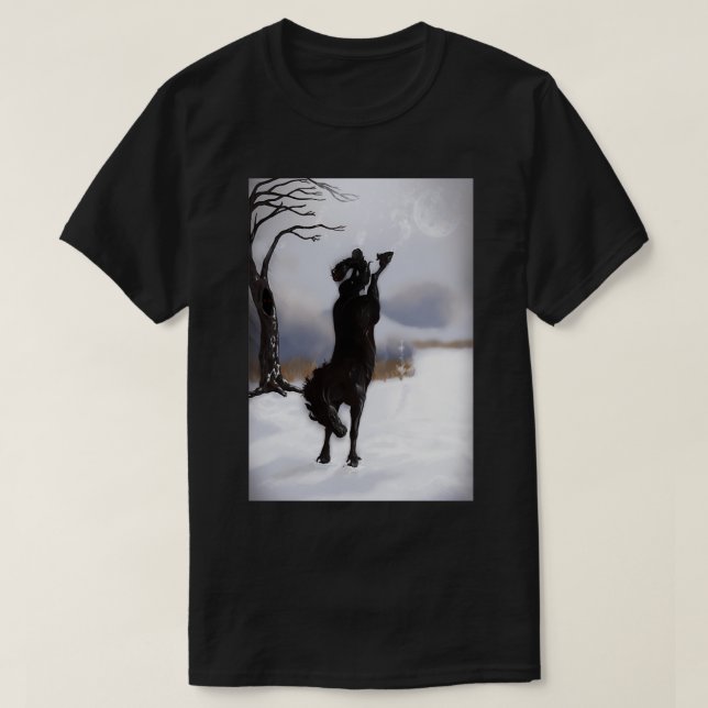 Camiseta Temper de caballos negros (Diseño del anverso)