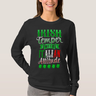 Camiseta Temper irlandés con actitud italiana, Día de Patri