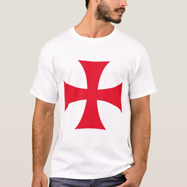 Camiseta Templar Cross Crusader Christian Men's Tee Shirt (Anverso)