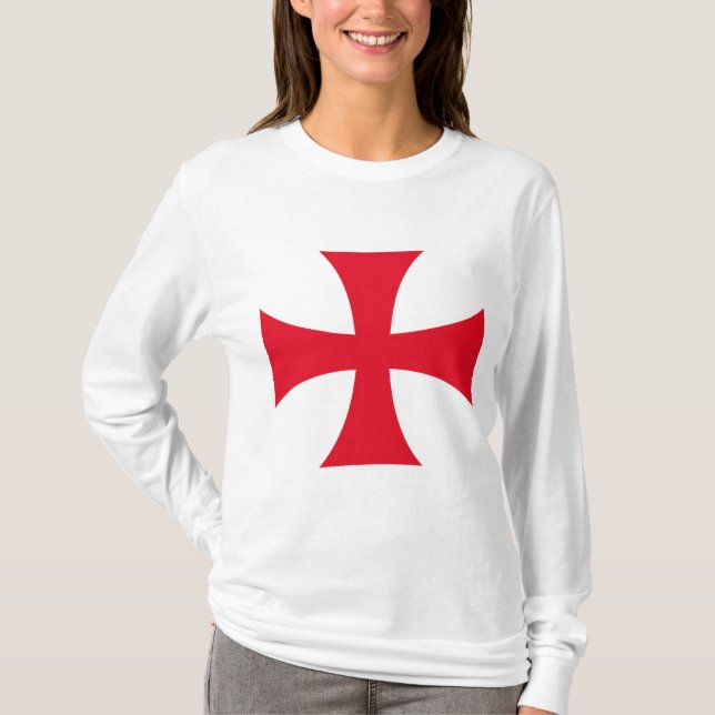 Camiseta Templar Cross Crusader Women's Long Sleeve Tee (Anverso)