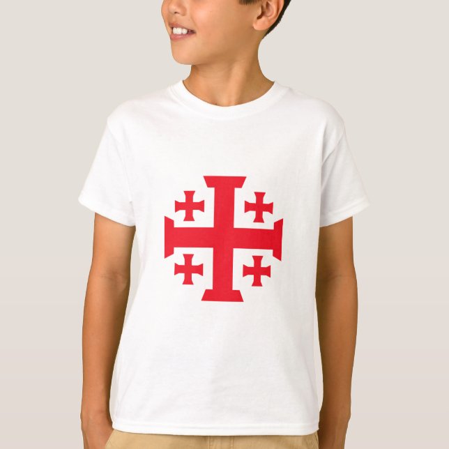 Camiseta Templar Crusader Jerusalem Cross Kid's Tee Shirt (Anverso)