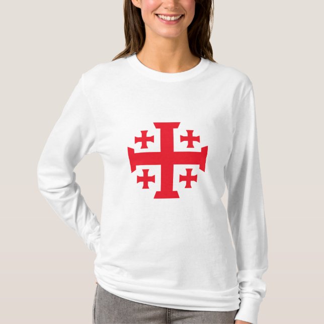 Camiseta Templar Jerusalem Cross Women's Long Sleeve Tee (Anverso)