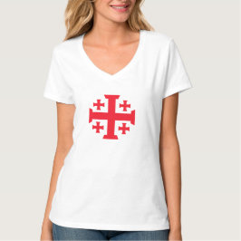 Camiseta Templar Jerusalem Cross Women's V-Neck Tee