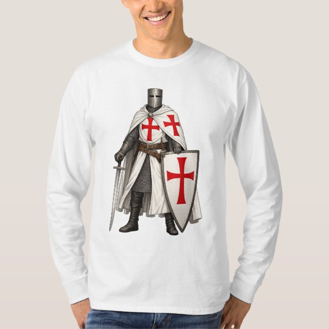 Camiseta Templar Knight Crusader Men's Long Sleeve Tee (Anverso)