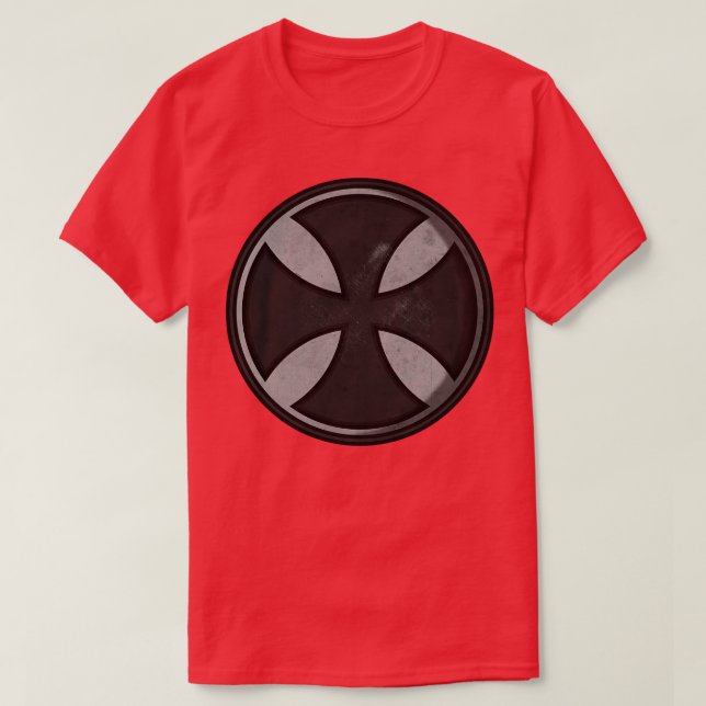 Camiseta Templar Knight Shield BW (Diseño del anverso)