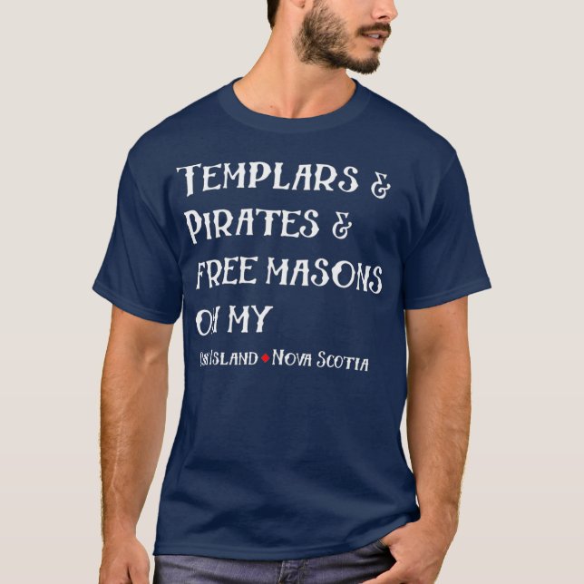 Camiseta Templario de la isla de los robles pirata masones  (Anverso)