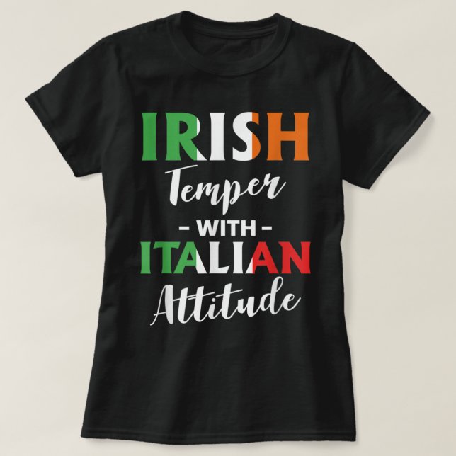 Camiseta Temple irlandés con italiano de actitud  (Diseño del anverso)
