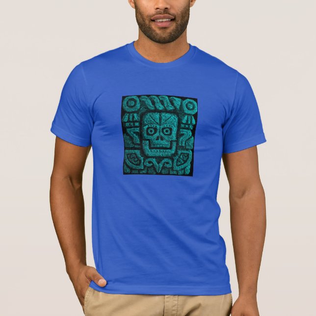 Camiseta Templo azteca para hombre que talla diseño de la (Anverso)