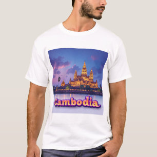 Camiseta Templo Camboyano Dorado al Atardecer