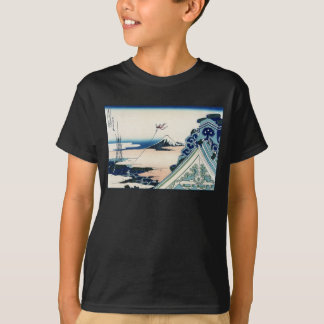Camiseta Templo de Honganji Vista del Monte Fuji Grabado en