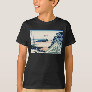 Camiseta Templo de Honganji Vista del Mt. Fuji Grabado en m