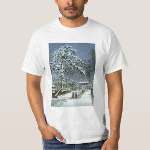 Camiseta Templo de Honmonji en la nieve - 川瀬巴水 de Kawase