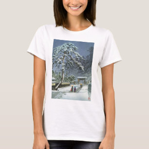 Camiseta Templo de Honmonji en la nieve - 川瀬巴水 de Kawase