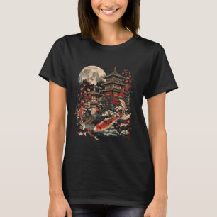 Camiseta Templo de la Pagoda de los Peces Koi Japoneses Asi