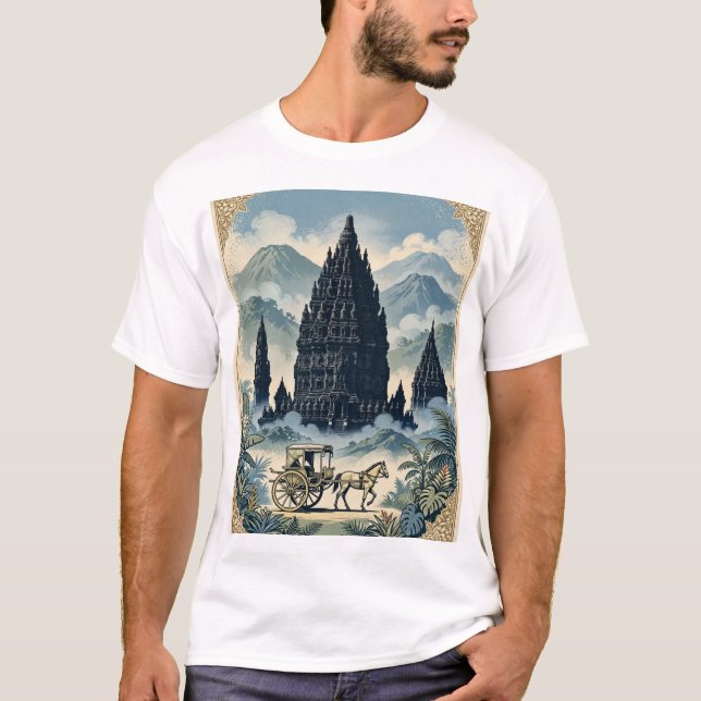 Camiseta Templo hindú Prambanan Java Indonesia (Anverso)