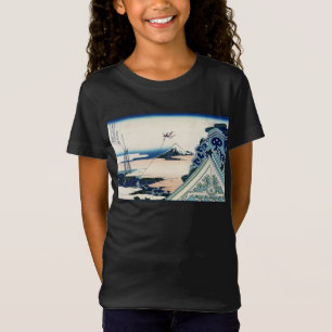 Camiseta Templo Honganji Vista del Monte Fuji Grabado Japon