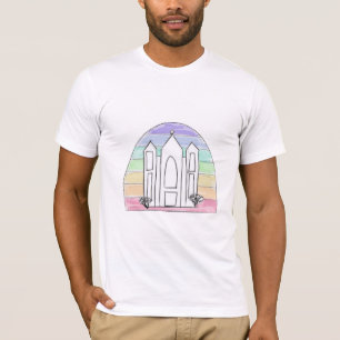 Camiseta Templo LDS Salt Lake City atardecer arcoíris mormó