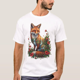 Camiseta Templo Tropical Místico del Zorro Paisaje Fauna