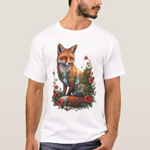 Camiseta Templo Tropical Místico del Zorro Paisaje Fauna