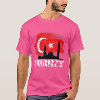 Camiseta Templo Turco De La Creciente Bandera Turca De Esta