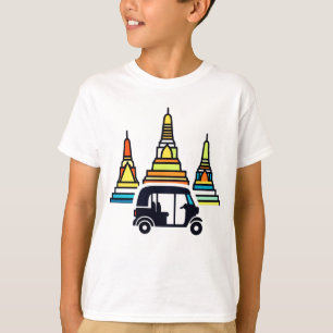 Camiseta Templos tailandeses y tuk tuks