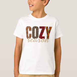 Camiseta Temporada Acogedora Cuadro Leopardo Otoño Vibracio
