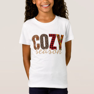 Camiseta Temporada Acogedora Cuadros Leopardo Otoño Vibraci