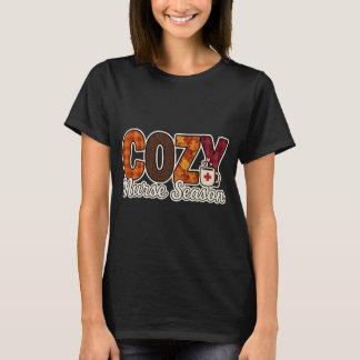Camiseta Temporada Acogedora Enfermera Otoño Ambiente Cuadr