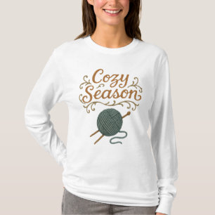 Camiseta Temporada acogedora - Yarn y Needles de Bebroidery