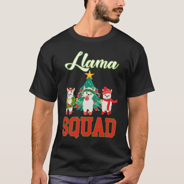 Camiseta Temporada de Animales de la Alpaca de la Navidad d (Anverso)