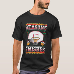 Camiseta Temporada de baloncesto desea un patrón de Navidad
