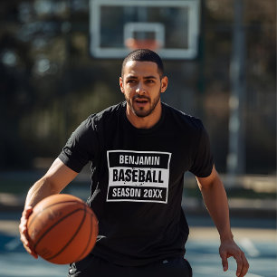 Camiseta temporada de béisbol retro 20XX negro