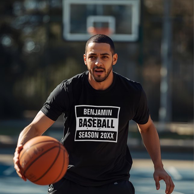 Camiseta temporada de béisbol retro 20XX negro (Subido por el creador)