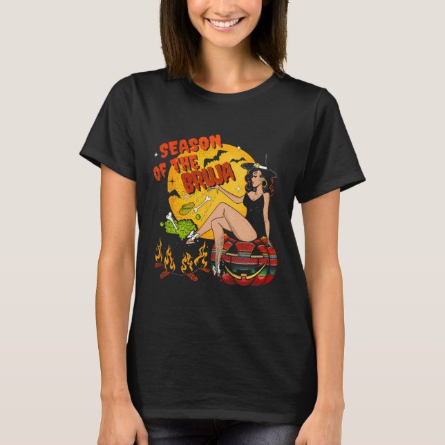Camiseta Temporada De Bruja Halloween (Anverso)