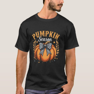 Camiseta Temporada de calabaza Bow Coquette Otoño Caída Rec