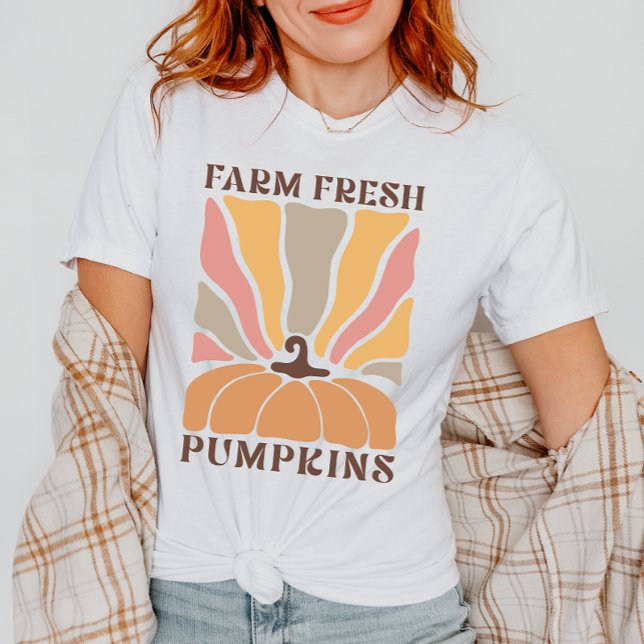 Camiseta Temporada de calabaza fresca de otoño de la granja (Subido por el creador)