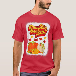 Camiseta Temporada de calabaza hola otoño hojas de color y