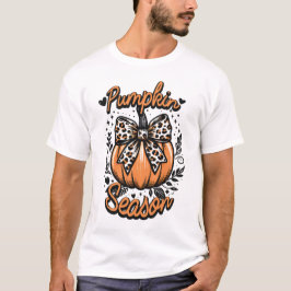 Camiseta Temporada de calabaza Retro Coquette Halloween
