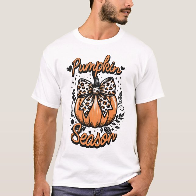 Camiseta Temporada de calabaza Retro Coquette Halloween (Anverso)