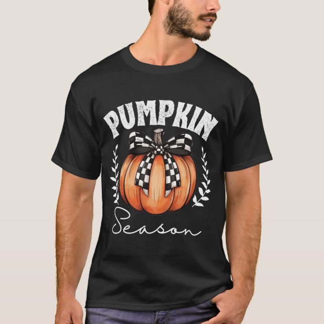 Camiseta Temporada de calabaza Retro Halloween Cae Vibe (Anverso)