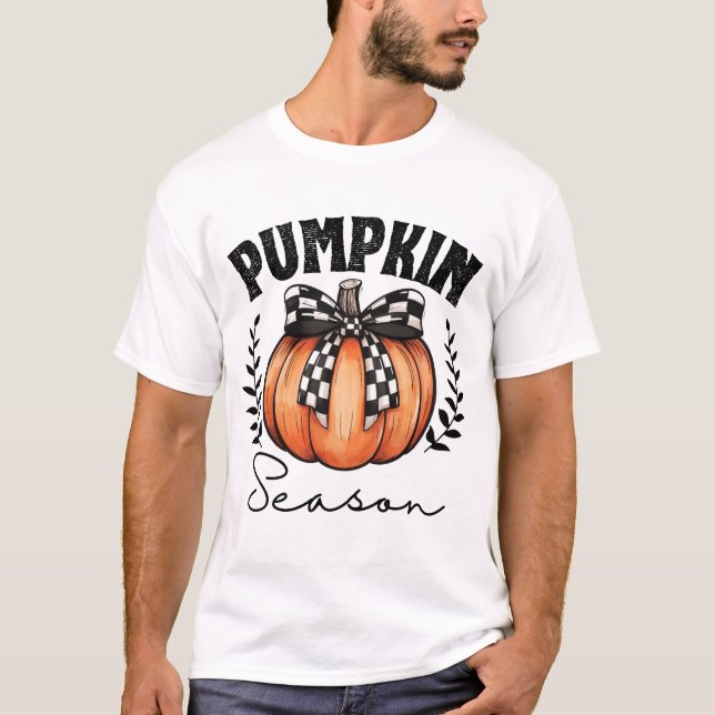 Camiseta Temporada de calabaza Retro Halloween Cae Vibe (Anverso)