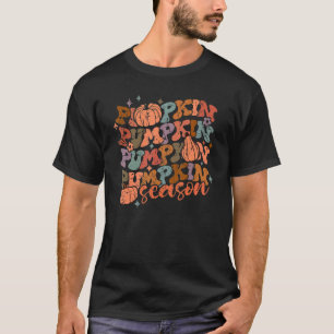 Camiseta Temporada de calabazas de Groovy Hello Fall Vibes